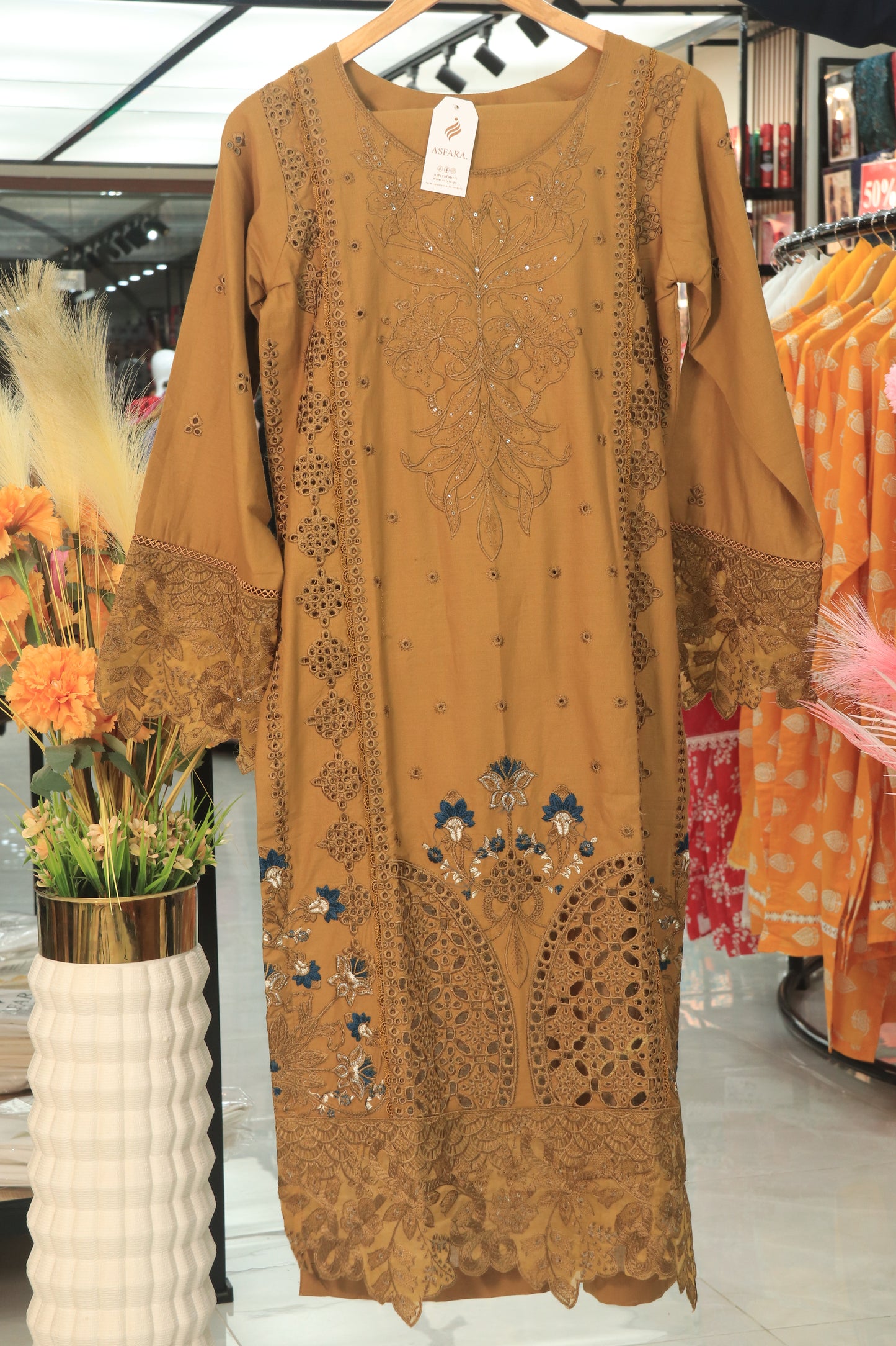 Embroidered 3 Pcs Suit with Chiffon Dupatta