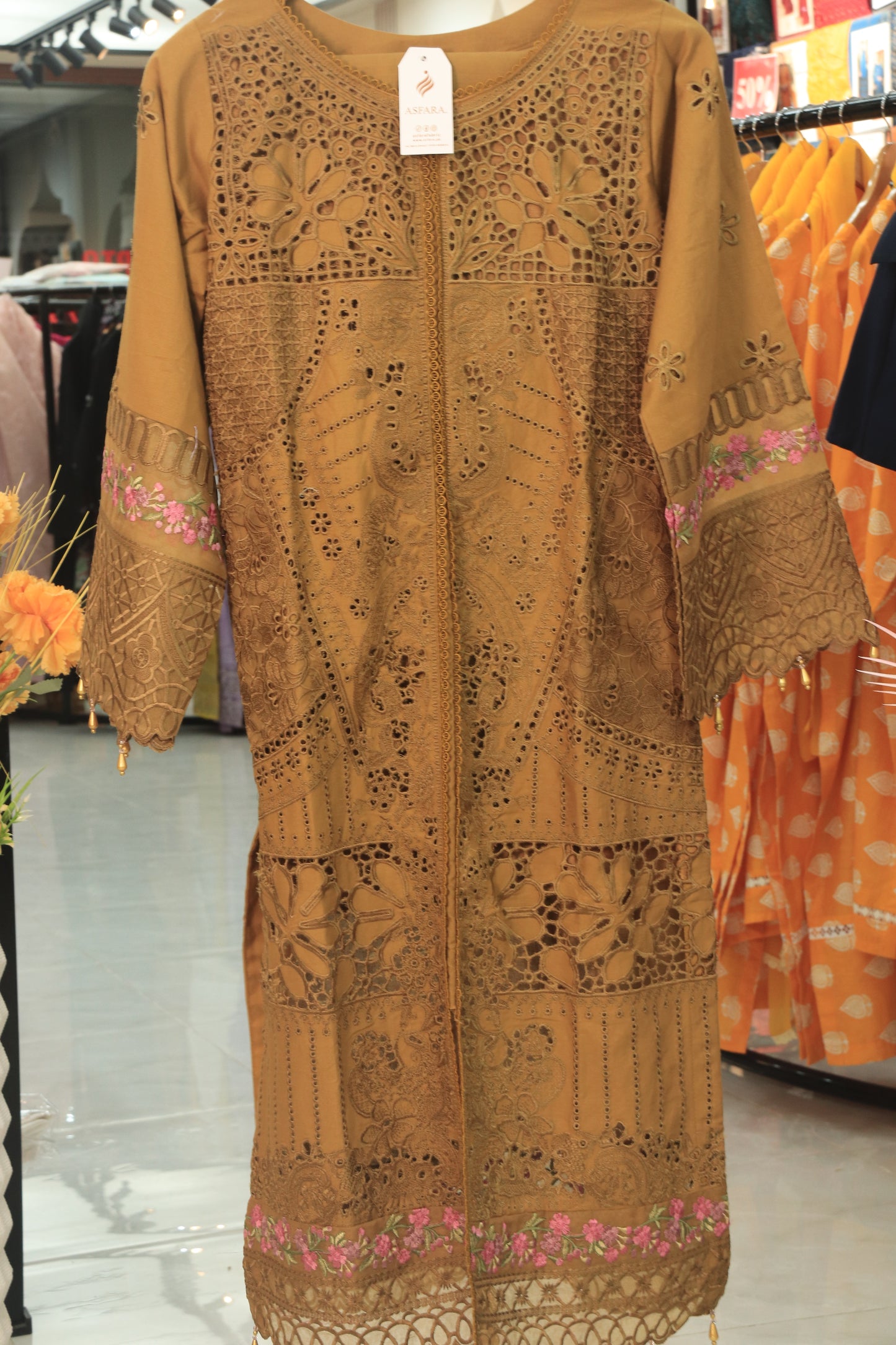 Deep Teal Embr 3Pcs Suit with Chiffon Dupatta