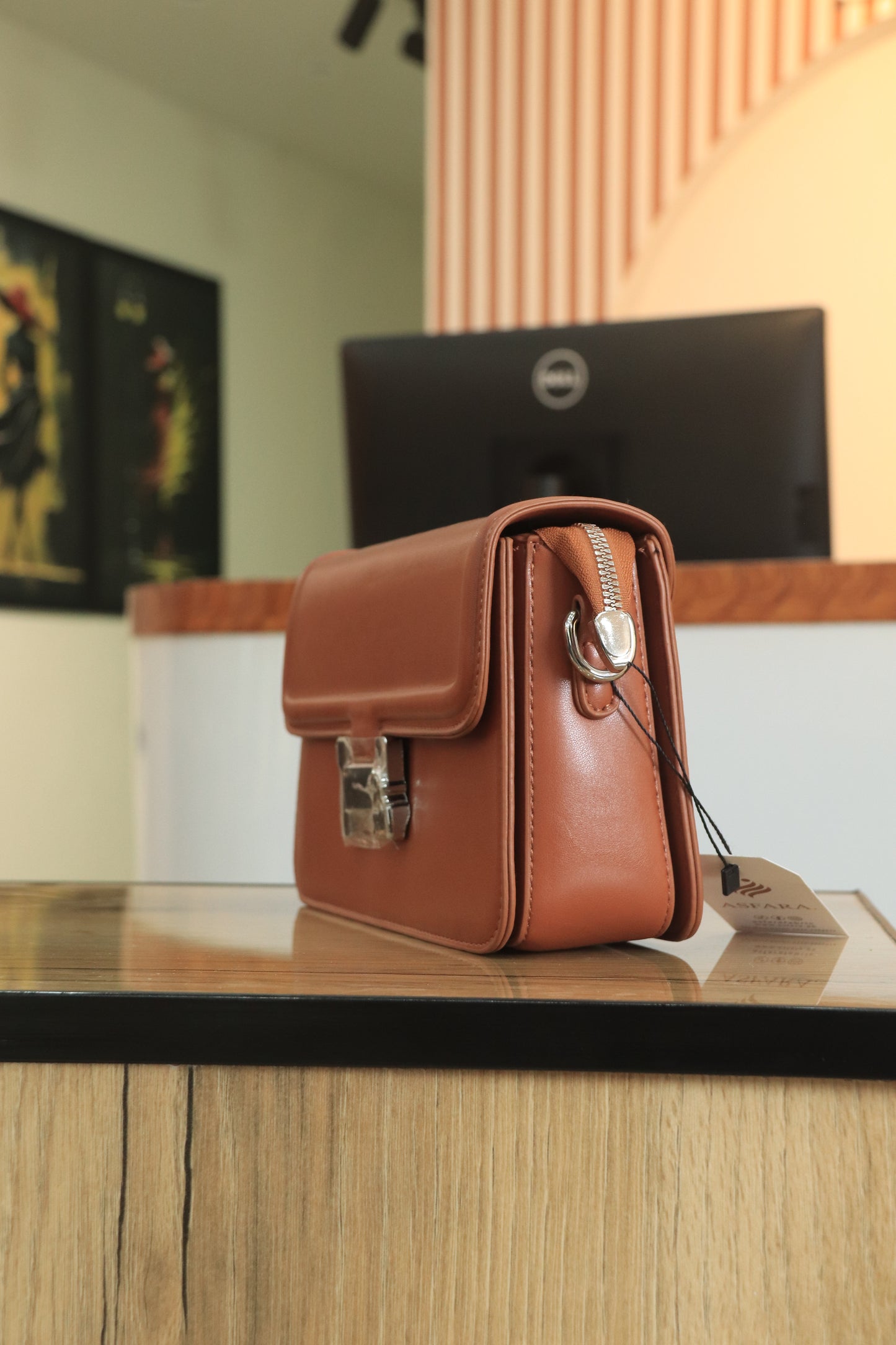 Flap Clutch Bag with Secure Lock Closure