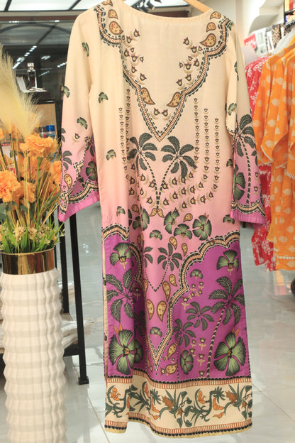 Digital Printed Silk 2Pcs suit