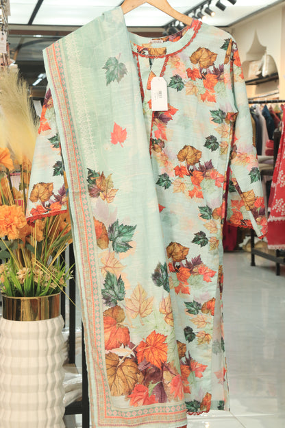 Digital Printed Khaddar 3 Pcs Suit