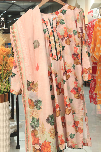 Digital Printed Khaddar 3 Pcs Suit