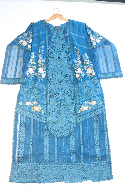 Embroidered 3 Pcs Lawn Suit with Lace Work