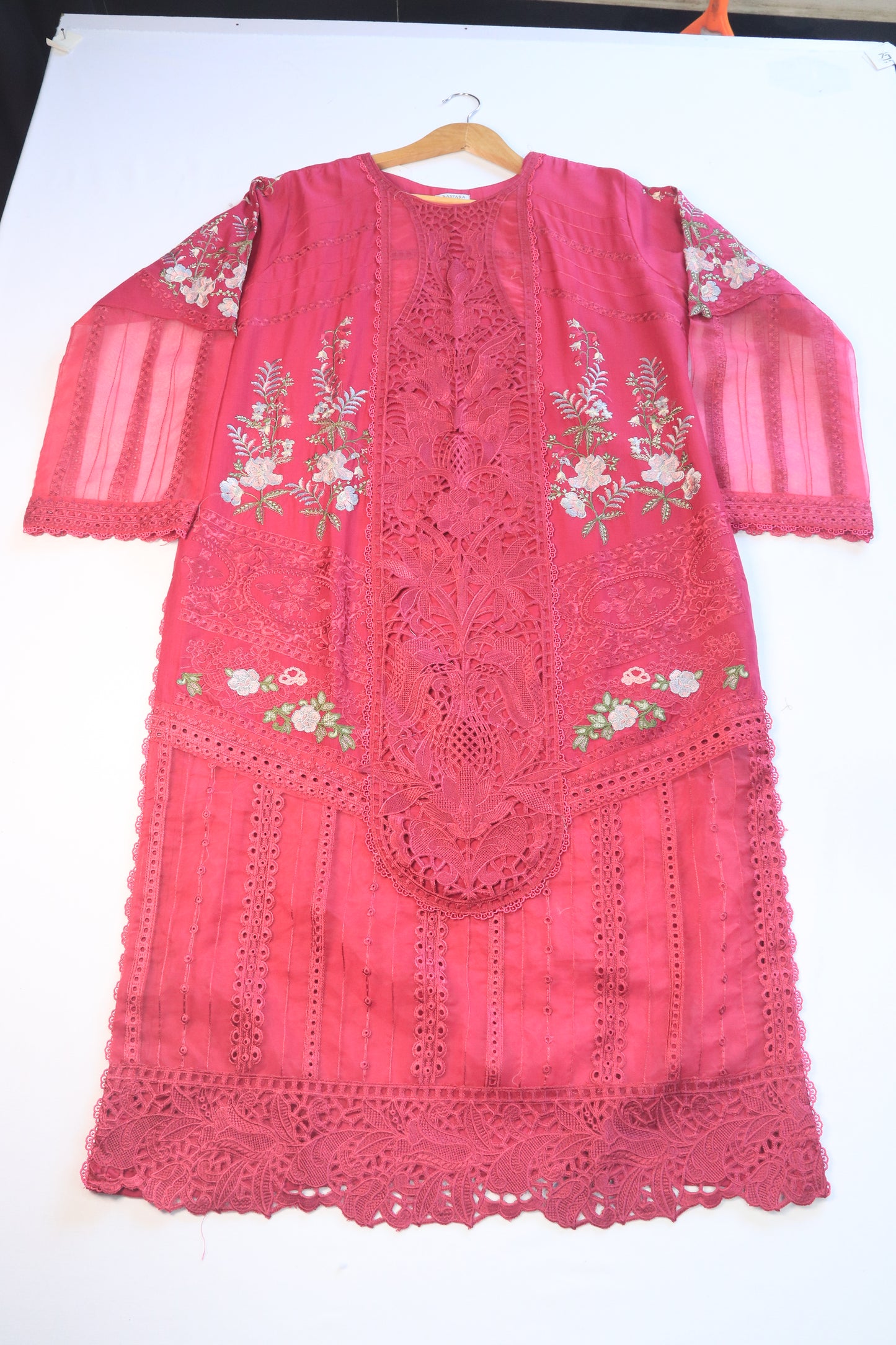 Embroidered 3 Pcs Lawn Suit with Lace Work