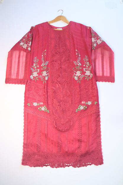 Embroidered 3 Pcs Lawn Suit with Lace Work