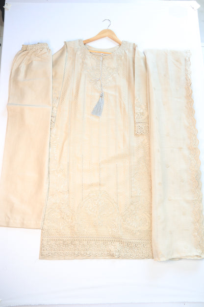 Embroidered Lawn Suit 3Pcs with Textured Dupatta