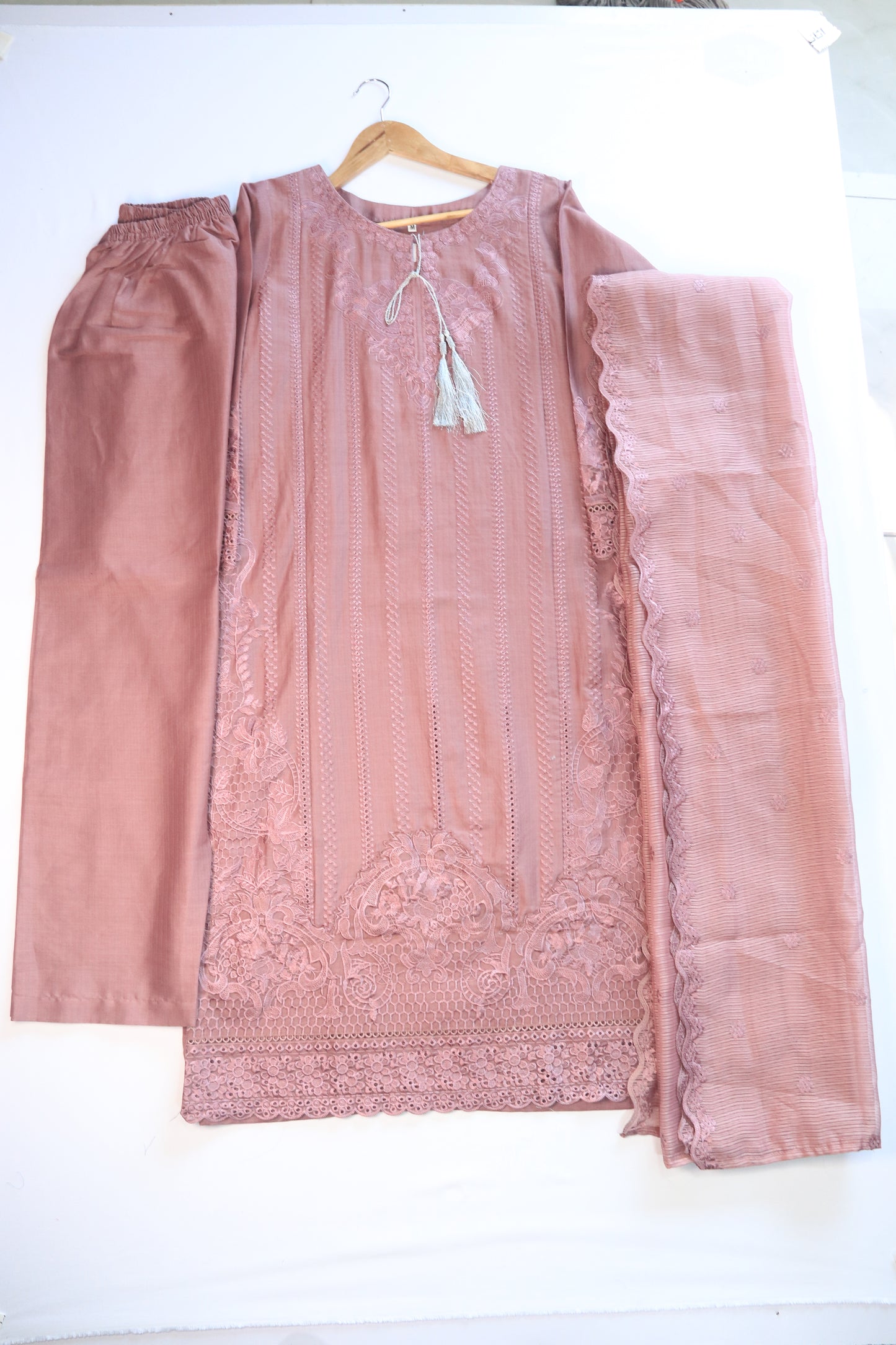 Embroidered Lawn Suit 3Pcs with Textured Dupatta