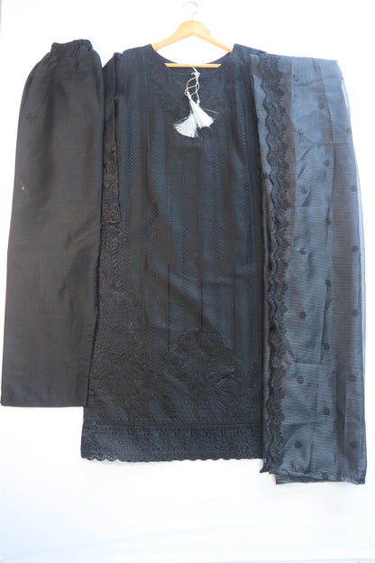 Embroidered Lawn Suit 3Pcs with Textured Dupatta