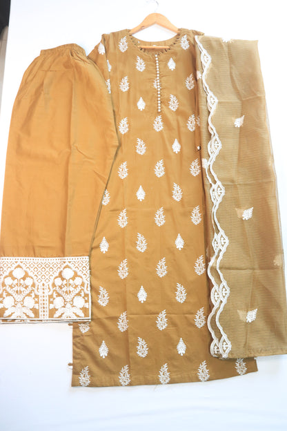 Emb 3Pcs Lawn Suit with Emb Trouser|