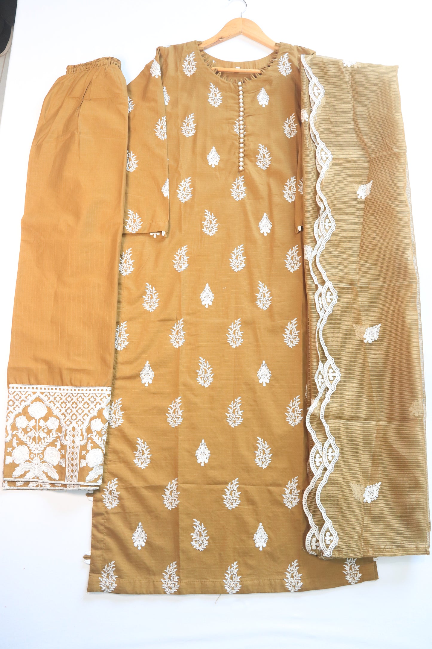 Emb 3Pcs Lawn Suit with Emb Trouser|