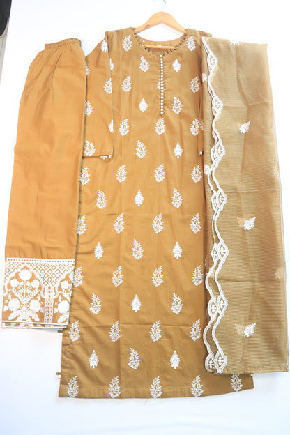 Emb 3Pcs Lawn Suit with Emb Trouser|