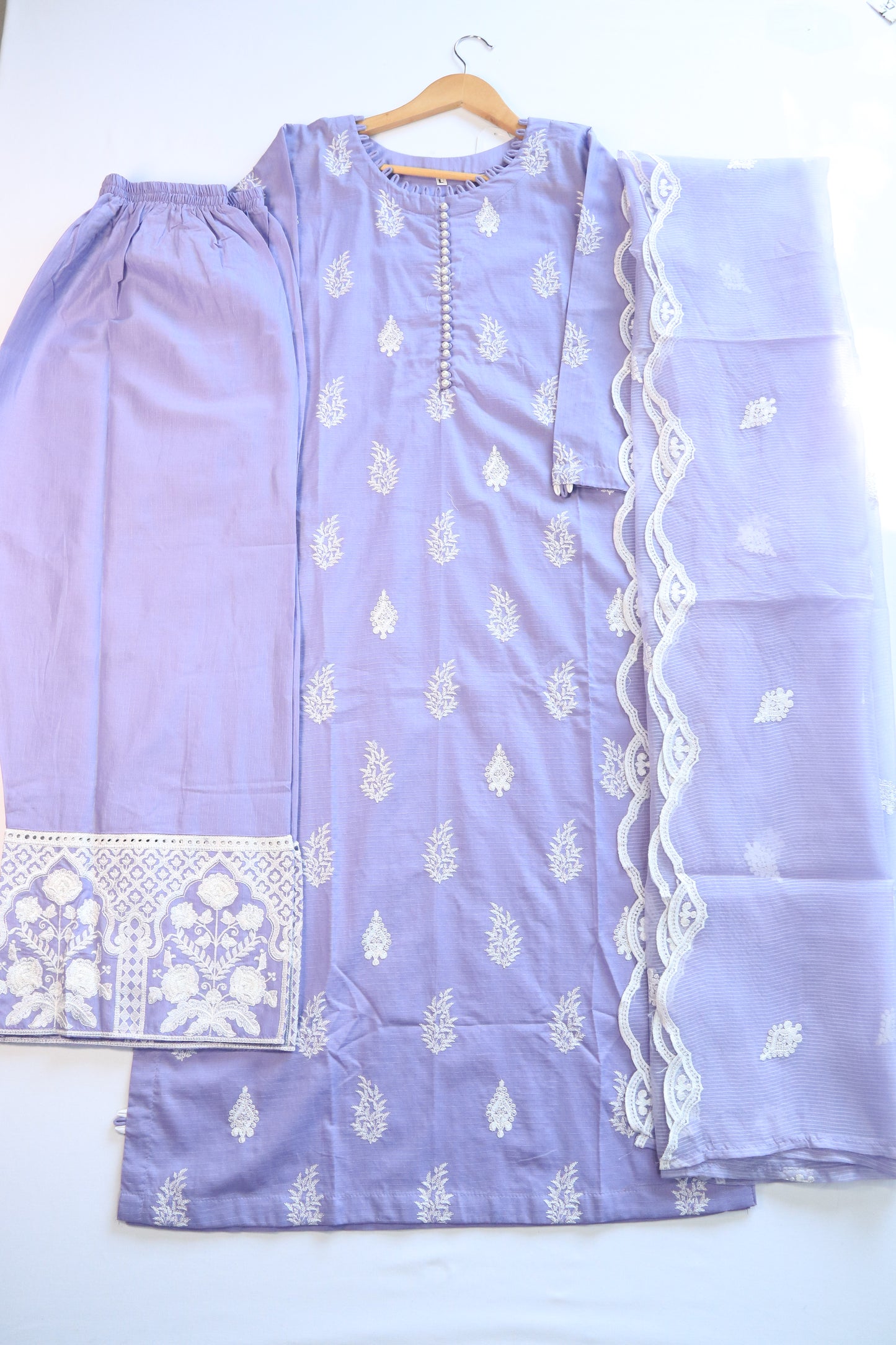 Emb 3Pcs Lawn Suit with Emb Trouser|