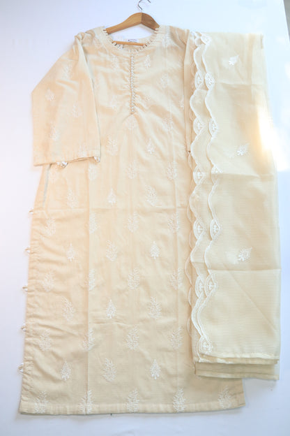 Emb 3Pcs Lawn Suit with Emb Trouser|