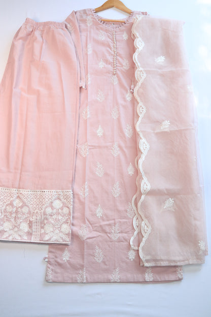Emb 3Pcs Lawn Suit with Emb Trouser|