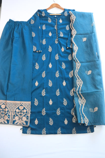 Emb 3Pcs Lawn Suit with Emb Trouser|
