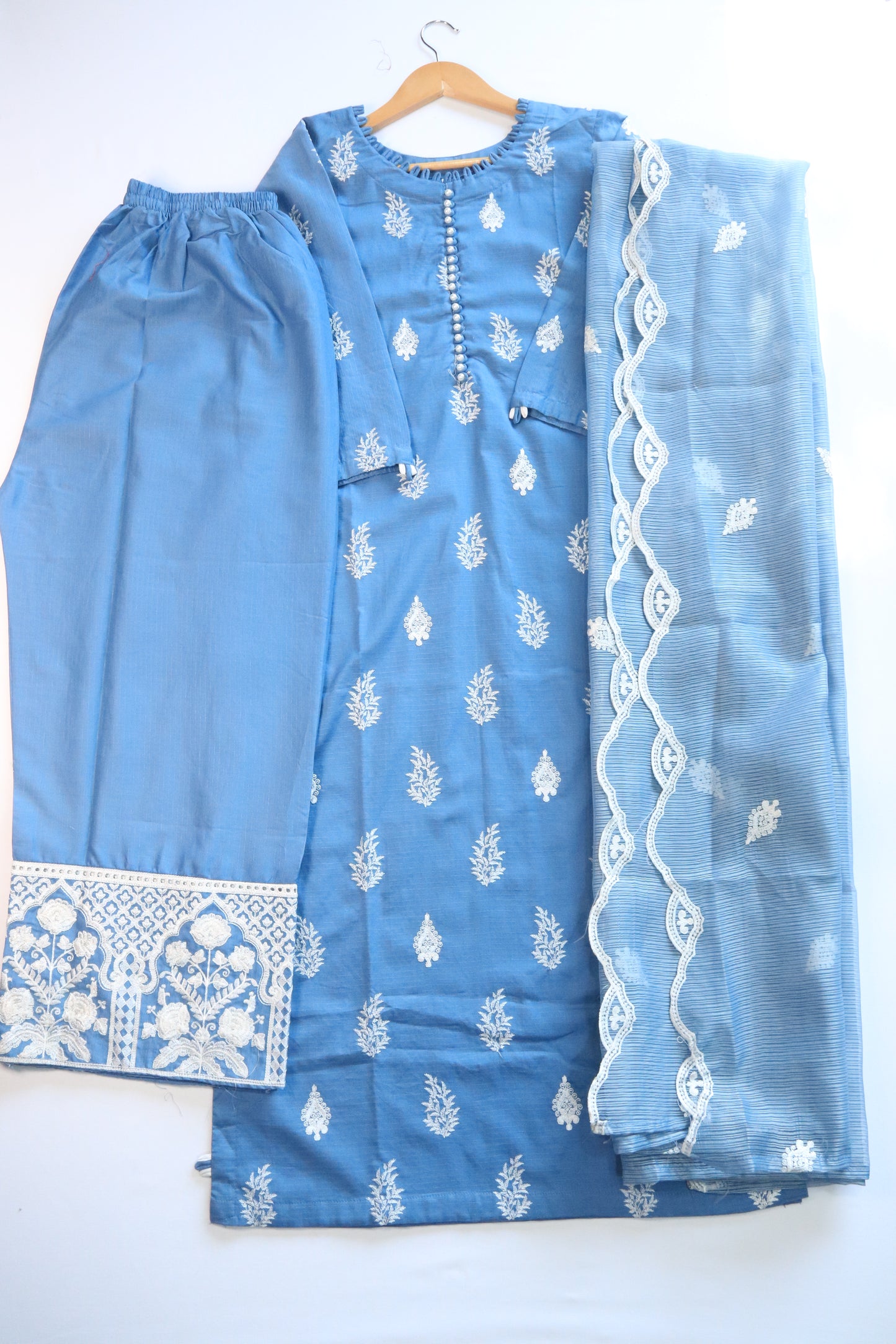 Emb 3Pcs Lawn Suit with Emb Trouser|