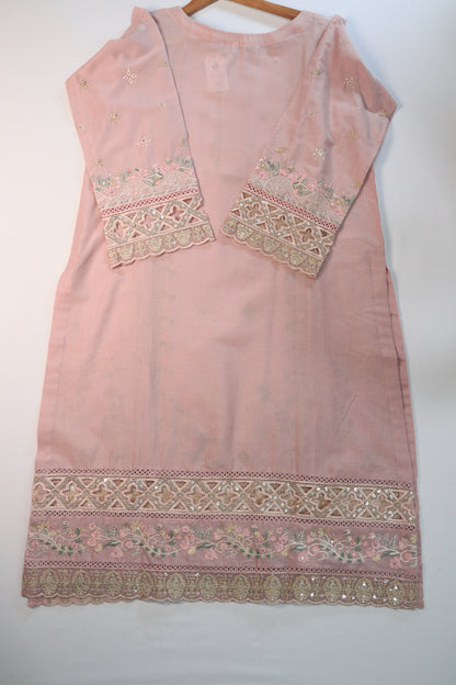Emb 3Pcs Suit with Floral Dupatta.