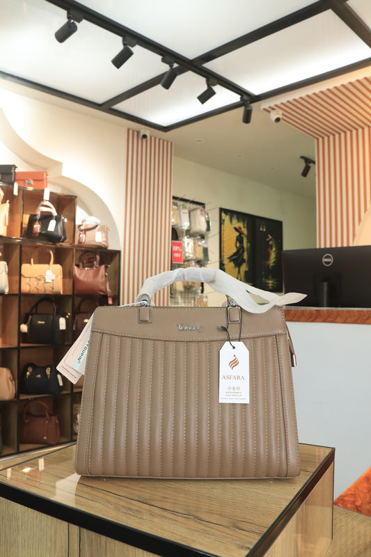 Pleated Ladies Handbag with Top Handle & Zip