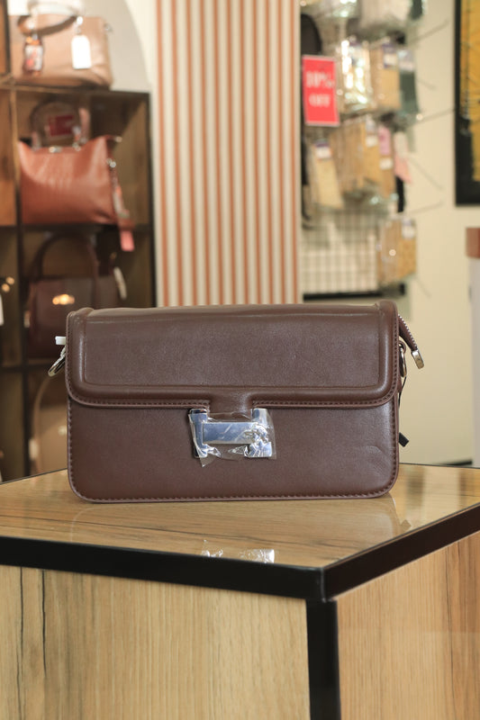 Flap Clutch Bag with Secure Lock Closure