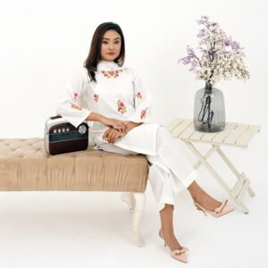 White 3-Piece Stitched Embroidered Lawn Suit